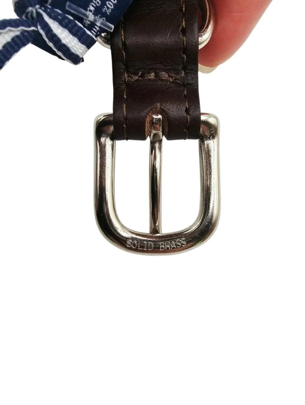 Vineyard Vines Whale Burgee Flag Cowhide Leather & Canvas Dog Collar NWT